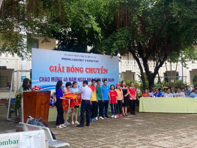 Tham gia hội thi bóng chuyền chào mừng ngày nhà giáo việt nam