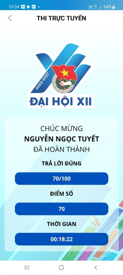 Cuộc thi trực tuyến tìm hiểu Nghị quyết Đại hội Đoàn nhiệm kỳ 2022-2027