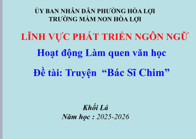 Giáo án điện tử Làm quen văn học Khối Lá
