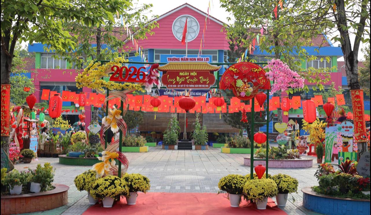 ​​​TRƯỜNG MẦM NON HOÀ LỢI TỔ CHỨC NGÀY HỘI LÀNG NGHỀ TRUYỀN THỐNG MỪNG ĐẢNG – MỪNG XUÂN BÍNH NGỌ 2026 ​