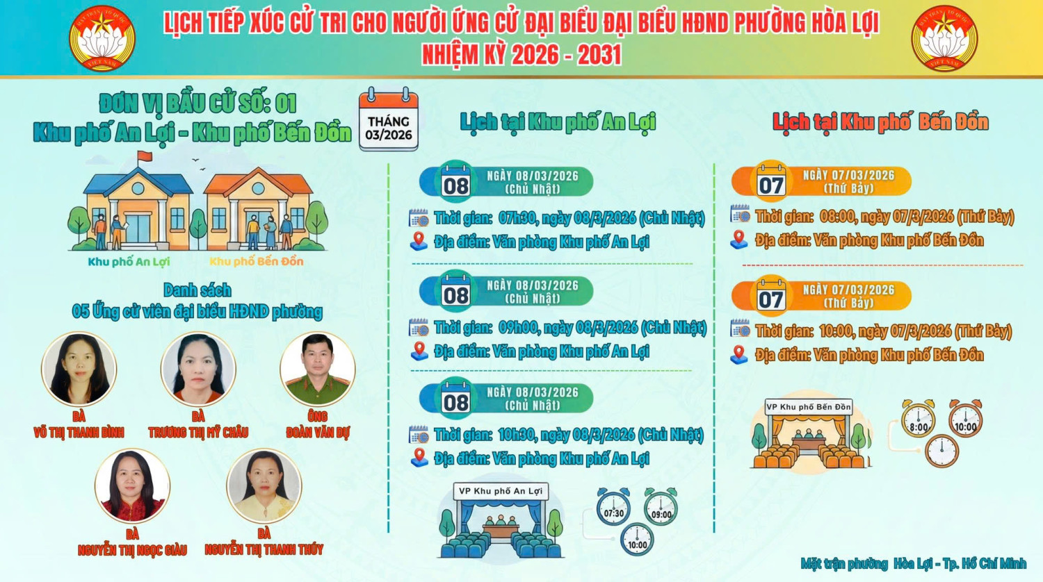 Trường Mầm non Hòa Lợi  trân trọng giới thiệu tiểu sử và chương trình hành động của ứng cử viên Đại biểu HĐND phường Hòa Lợi nhiệm kỳ 2026 – 2031