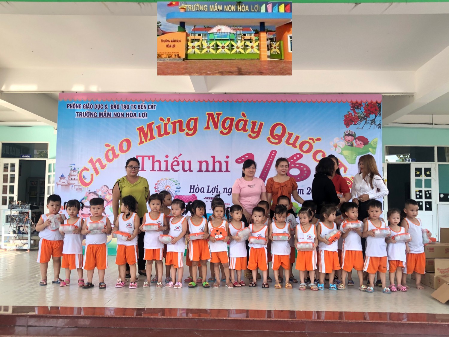 trẻ nhận quà 1/6